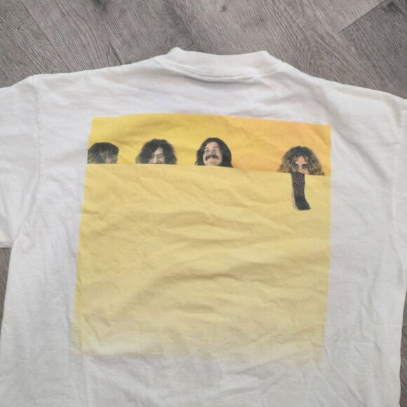 Led Zeppelin Vintage 1990s crop circle White Graphic T-Shirt XL cotton - Picture 3 of 6